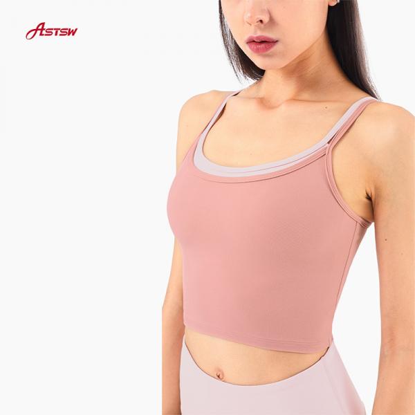 yoga tops with bra support