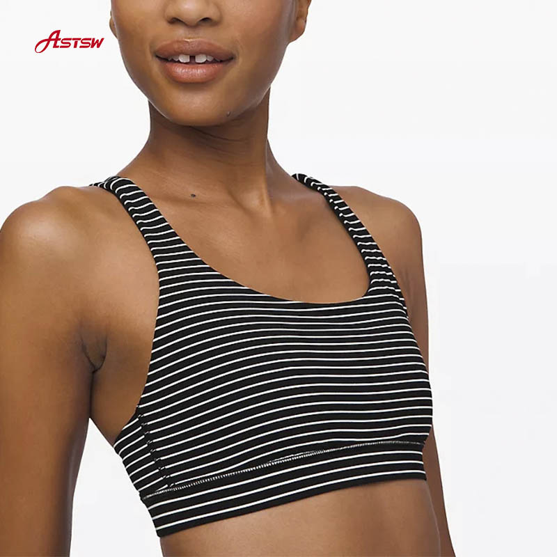 China Women Striped Fashion Sports Bra Manufacturer & Factory